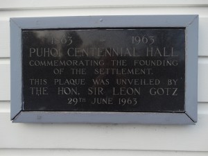 Plaque unveiled during the Centennial celebrations in 1963.