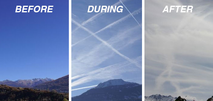 Image purporting to show the effect of chemtrails