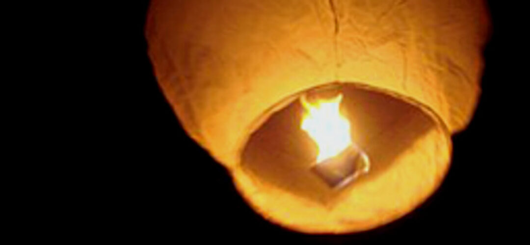 Unidentified lights in the evening sky