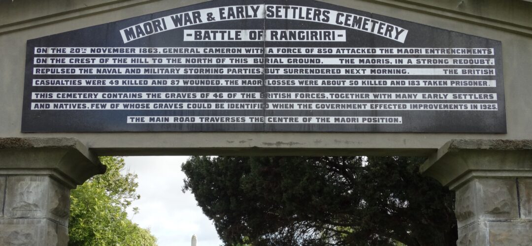 Maori War & Early Settlers Cemetery –  Rangiriri, Waikato