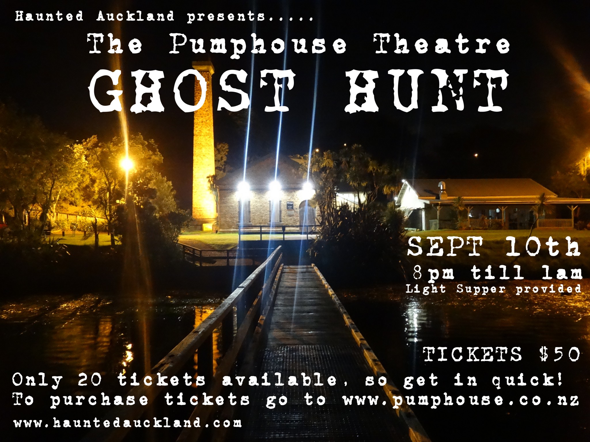 The Pumphouse Theatre GHOST HUNT!  Sept 10th